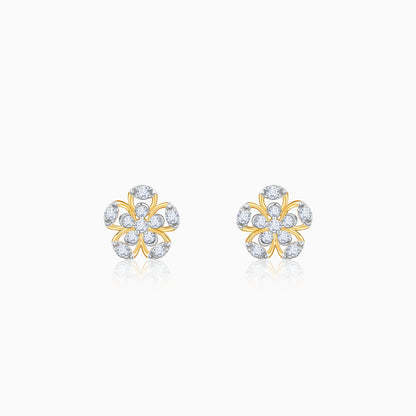 Gold Charming Flora Lab Grown Diamond Earrings