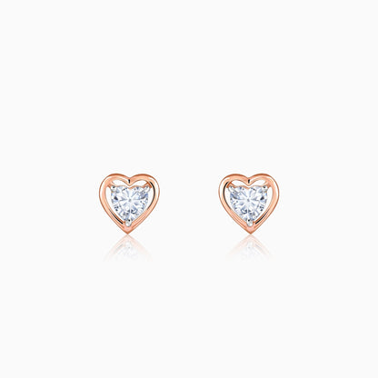 Rose Gold Heart Throb Lab Grown Diamond Earrings