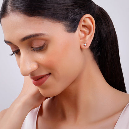 Rose Gold Heart Throb Lab Grown Diamond Earrings