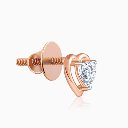 Rose Gold Heart Throb Lab Grown Diamond Earrings