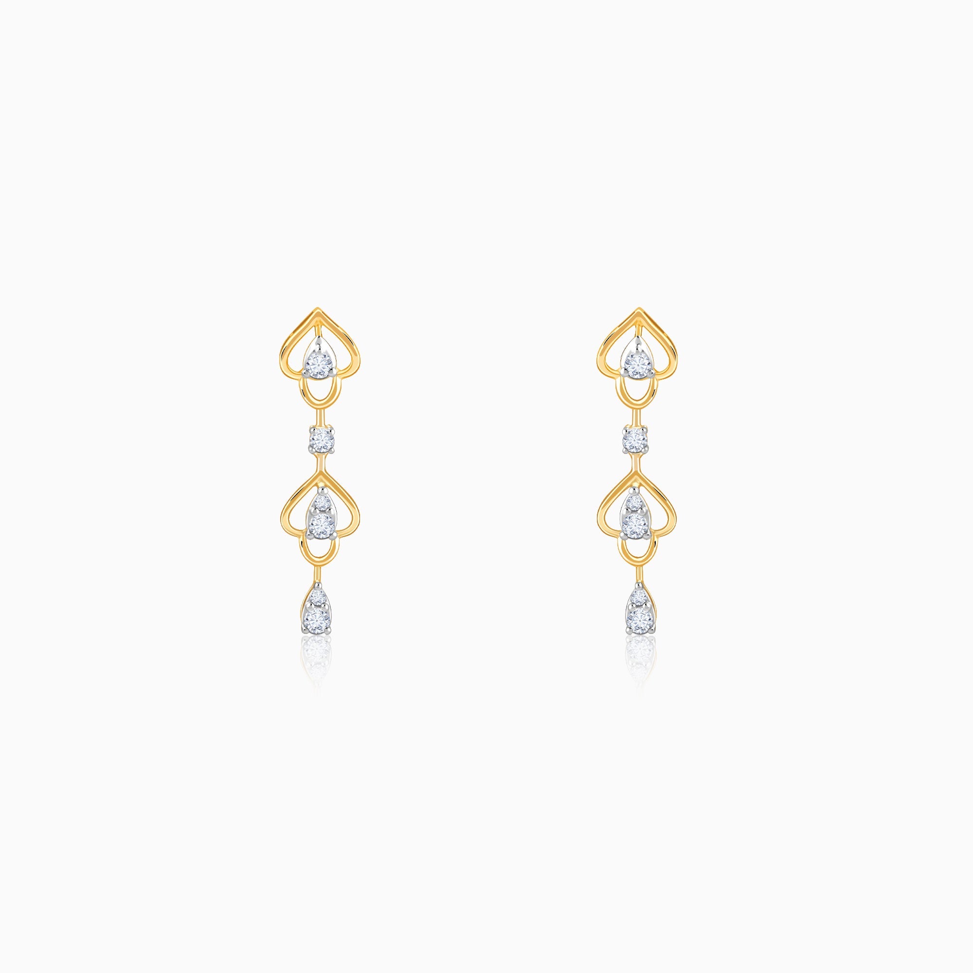 Gold Hearts in Harmony Lab Grown Diamond Earrings