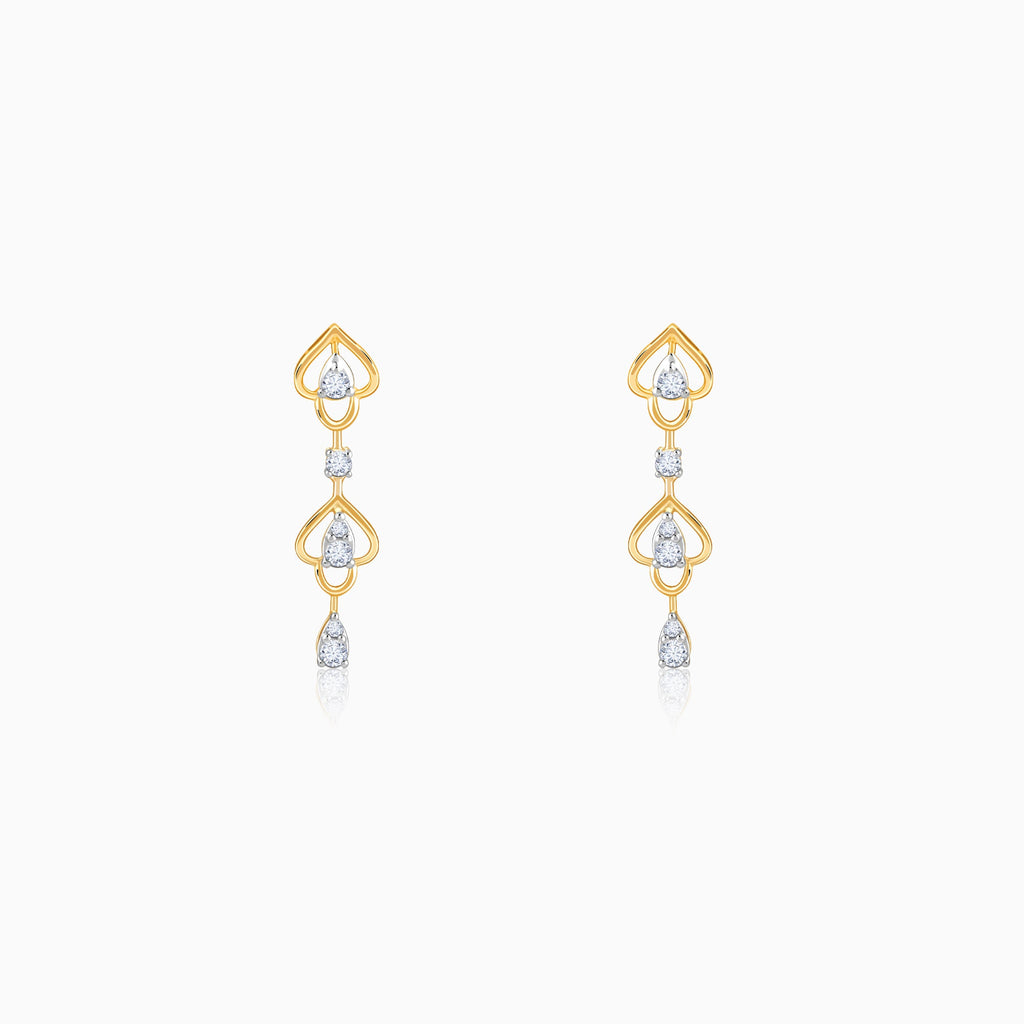 Gold Hearts in Harmony Lab Grown Diamond Earrings