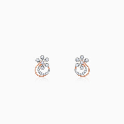Rose Gold Zinnia Lab Grown Diamond Stud Earrings
