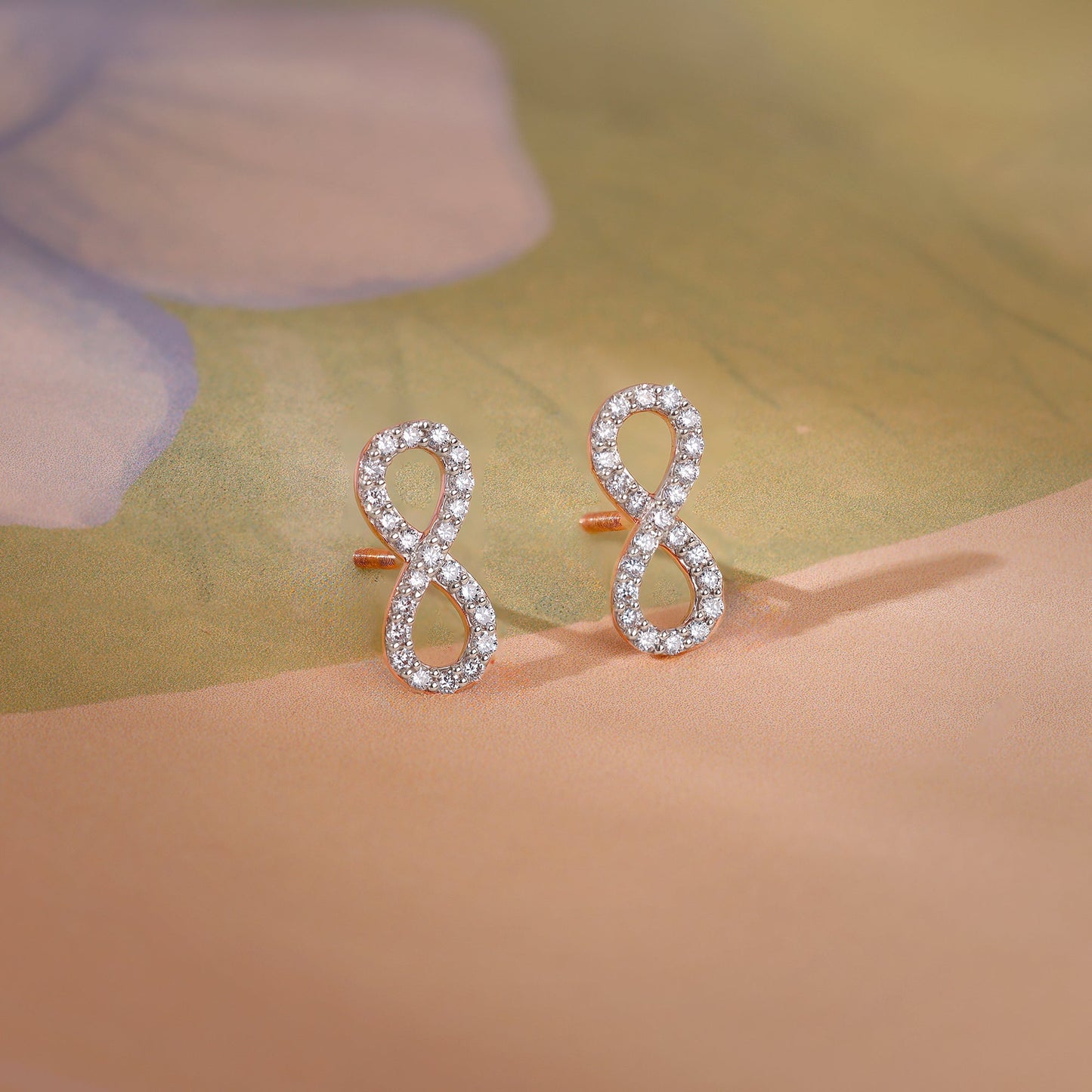 Rose Gold Elara Lab Grown Diamond Stud Earrings