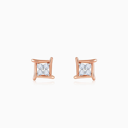 Rose Gold Princes Lab Grown Diamond Stud Earrings