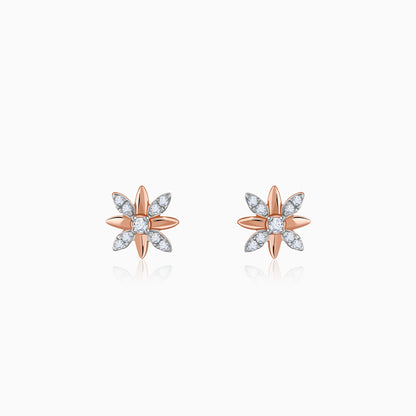 Rose Gold Lily Lab Grown Diamond Stud Earrings