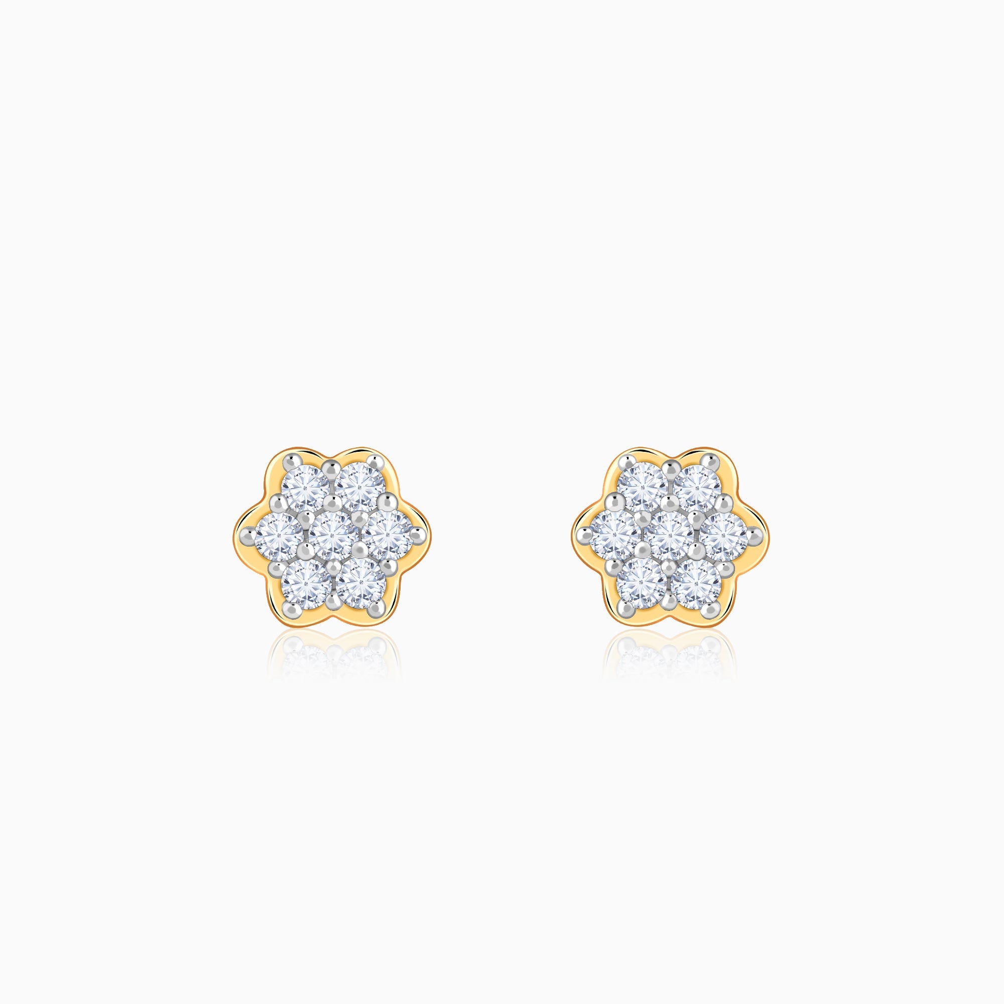 Gold Radiant Lab Grown Diamond Stud Earrings