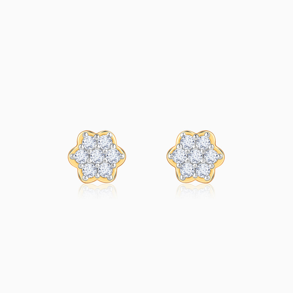 Gold Radiant Lab Grown Diamond Stud Earrings