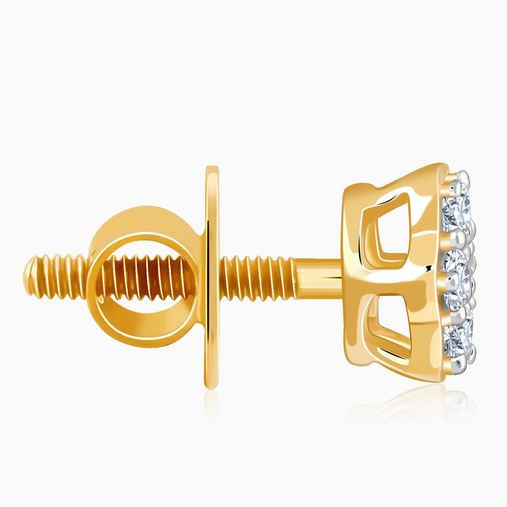 Gold Radiant Lab Grown Diamond Stud Earrings