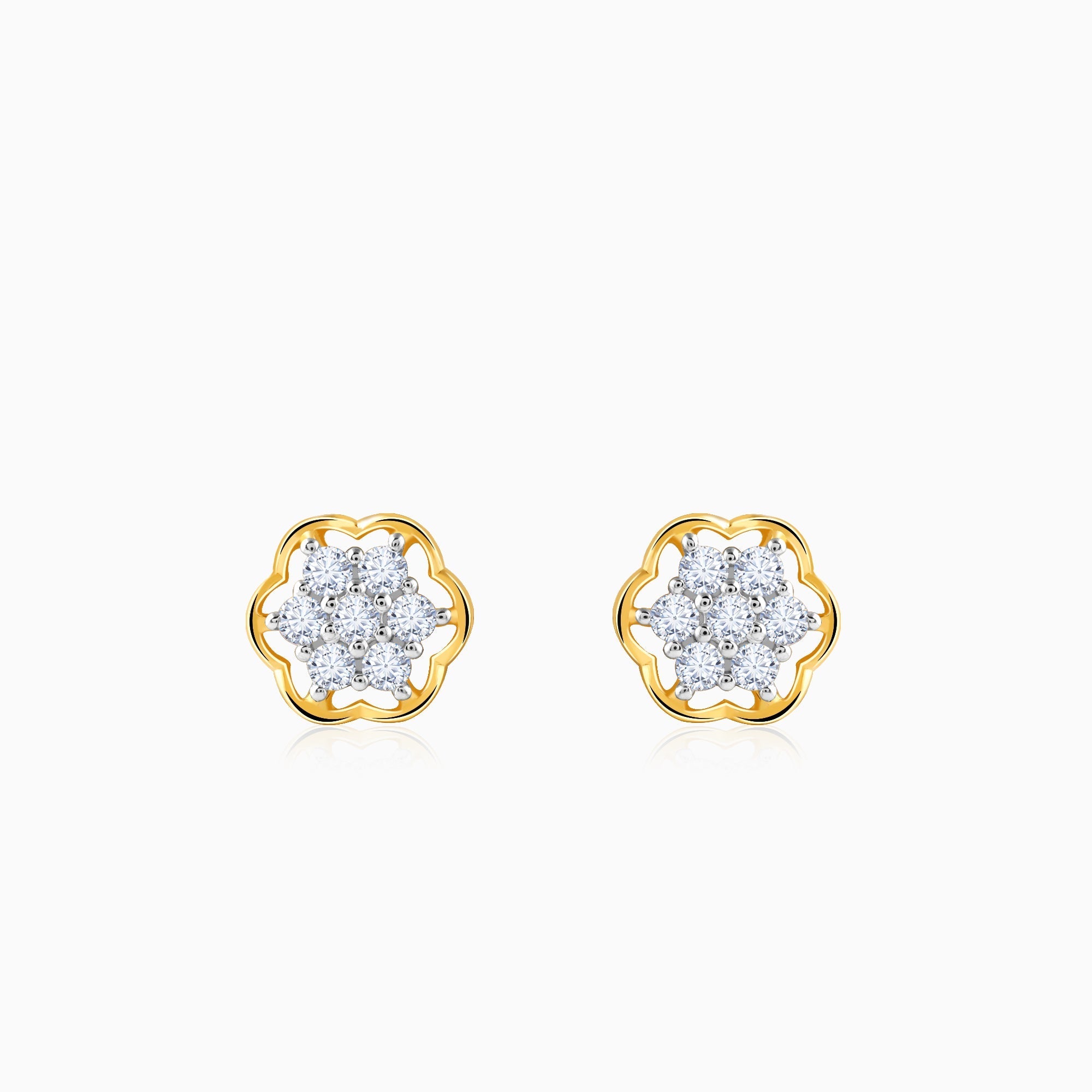 Gold Mana Lab Grown Diamond Stud Earrings