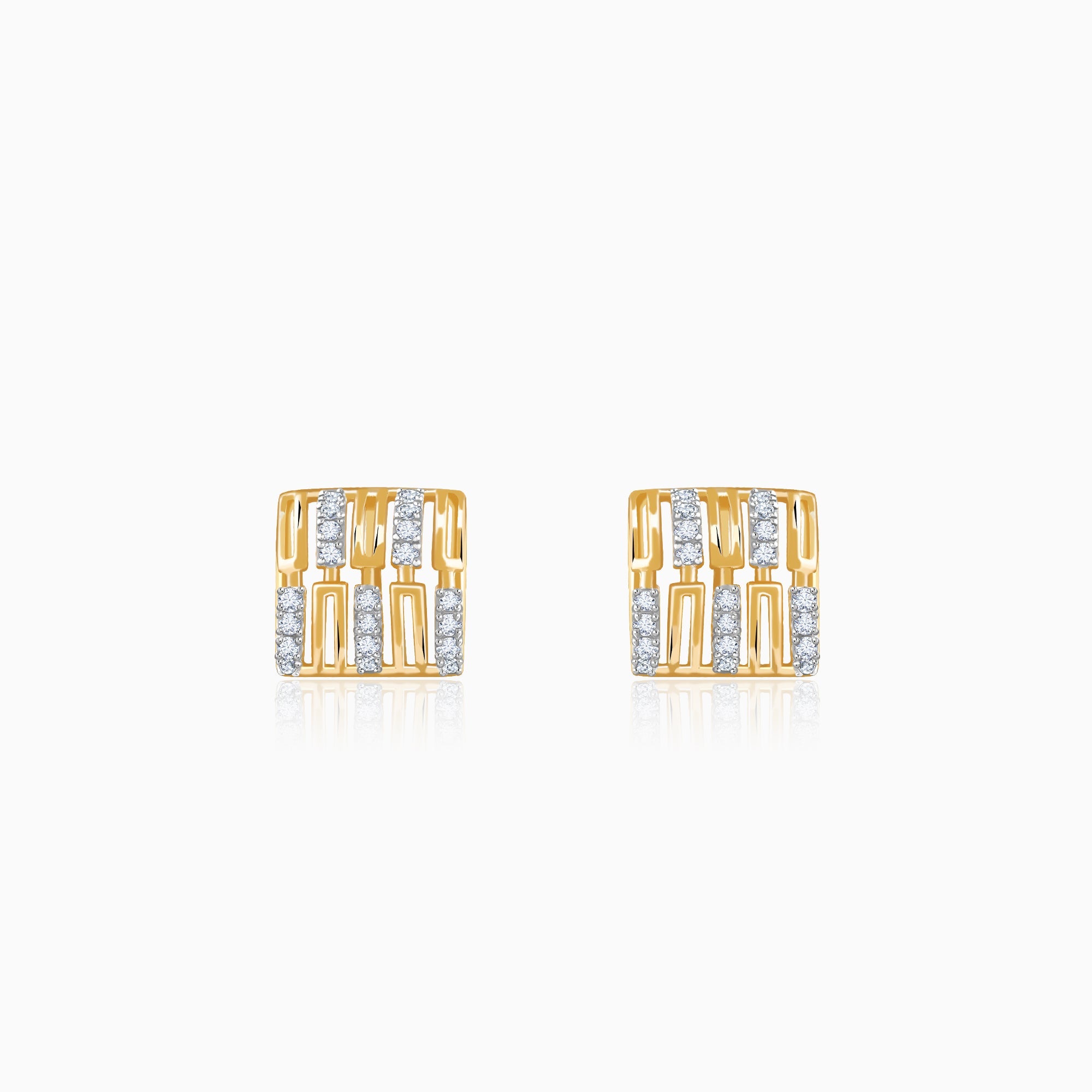 Gold Princess Lab Grown Diamond Stud Earrings