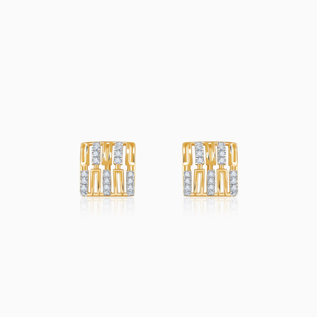 Gold Princess Lab Grown Diamond Stud Earrings