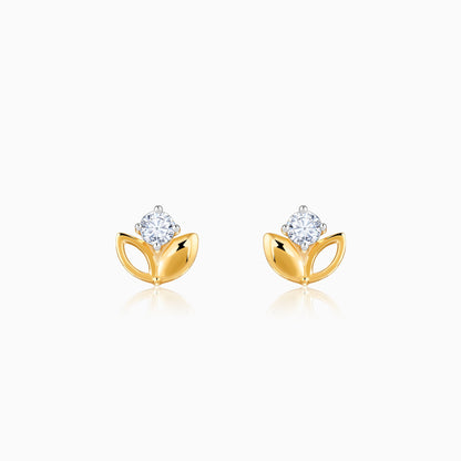 Gold Bud Lab Grown Diamond Stud Earrings