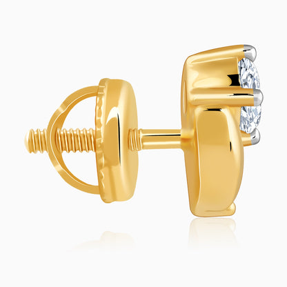 Gold Bud Lab Grown Diamond Stud Earrings