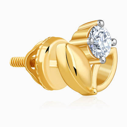 Gold Bud Lab Grown Diamond Stud Earrings