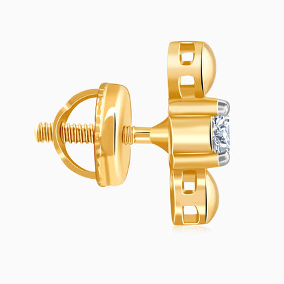 Gold Bindu Lab Grown Diamond Earrings