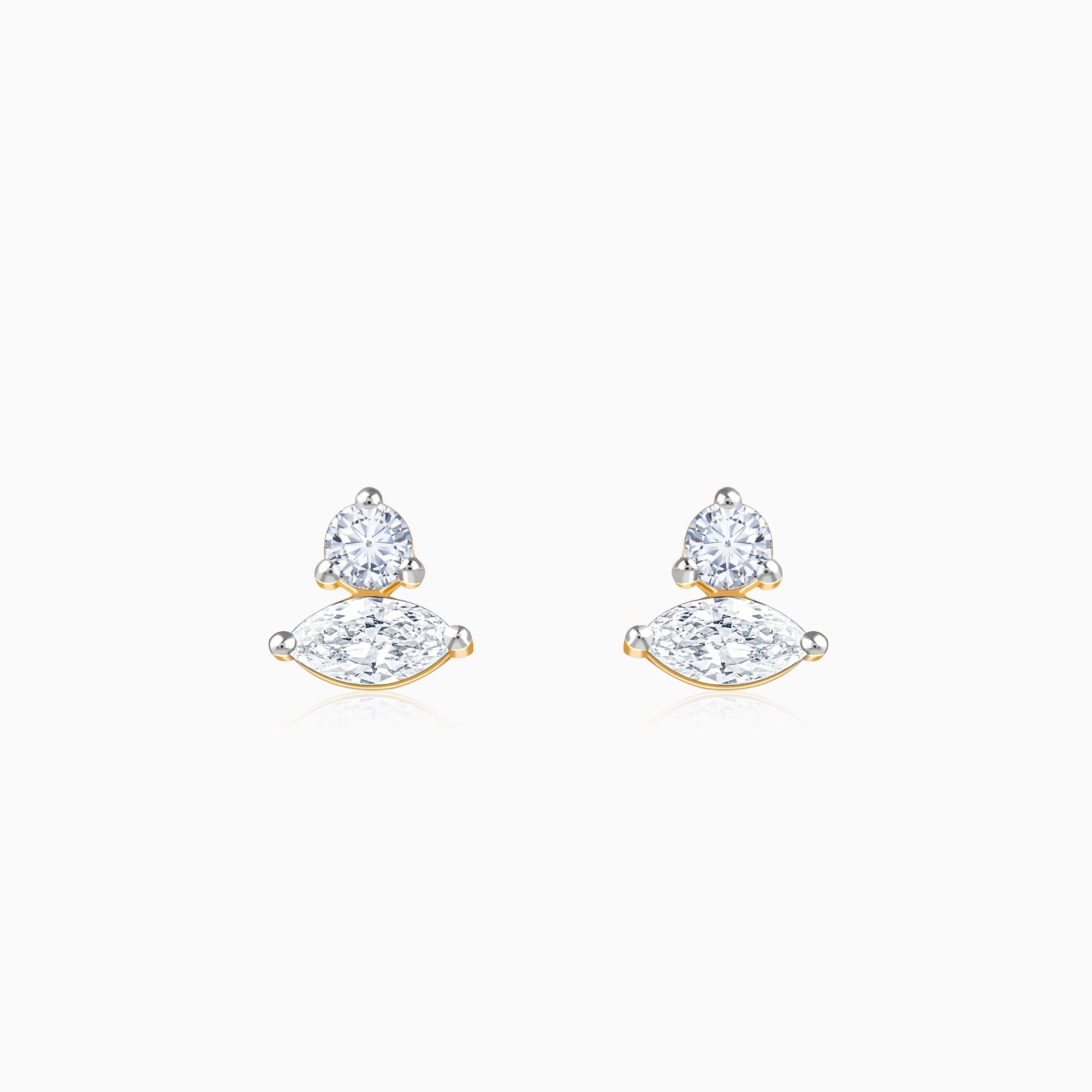 Gold Lumina Marquise Lab Grown Diamond Stud Earrings