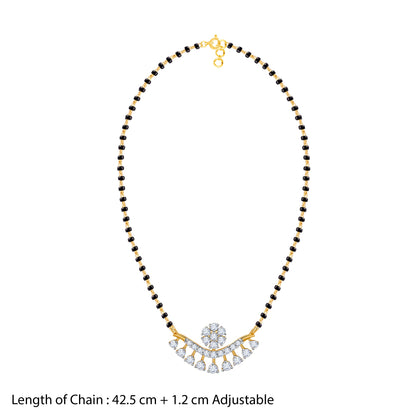 Gold Drop Floret Lab Grown Diamond Mangalsutra