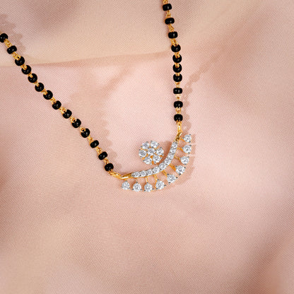 Gold Drop Floret Lab Grown Diamond Mangalsutra