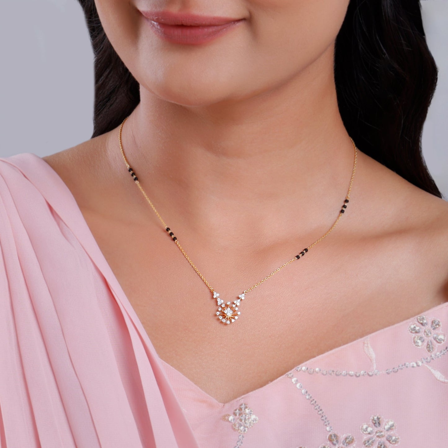 Gold Siddhi Lab Grown Diamond Mangalsutra