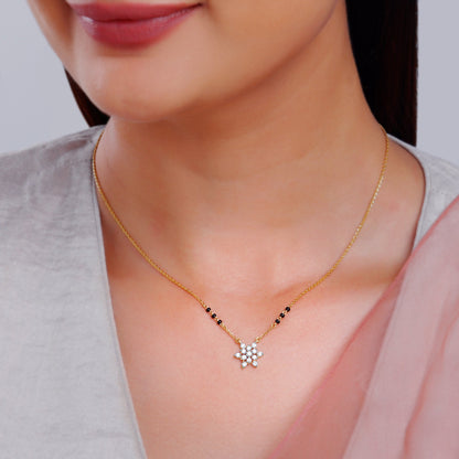 Gold Shubh Lagn Lab Grown Diamond Mangalsutra