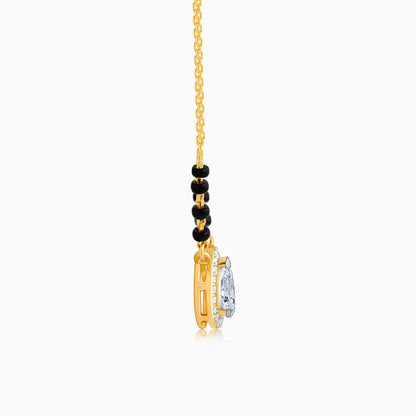 Gold Elegant Solitaire Lab Grown Diamond Mangalsutra