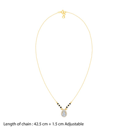 Gold Elegant Solitaire Lab Grown Diamond Mangalsutra