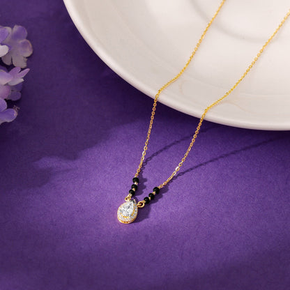 Gold Elegant Solitaire Lab Grown Diamond Mangalsutra