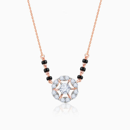 Rose Gold Jeeva Solitaire Lab Grown Diamond Mangalsutra
