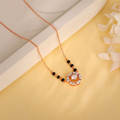 Rose Gold Jeeva Solitaire Lab Grown Diamond Mangalsutra