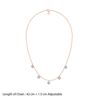 Rose Gold Geometric Lab Grown Diamond Necklace