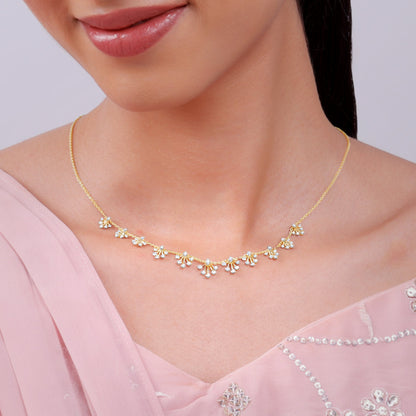 Gold Solar Bloom Lab Grown Diamond Necklace