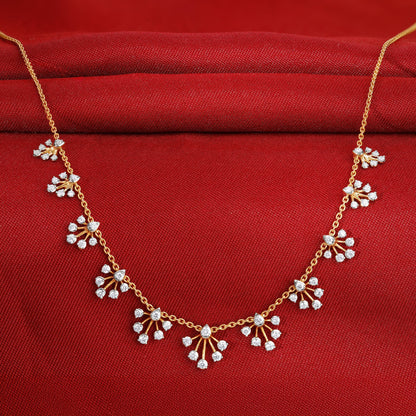Gold Solar Bloom Lab Grown Diamond Necklace