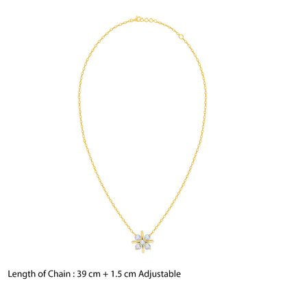 Gold Sunstar Lab Grown Diamond Necklace