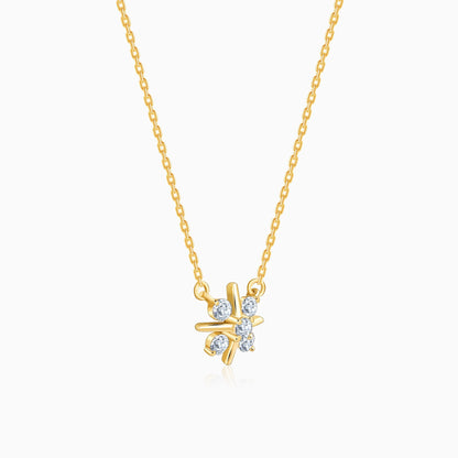 Gold Sunstar Lab Grown Diamond Necklace
