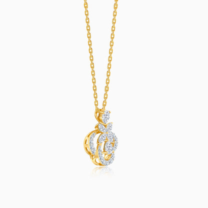 Gold Floral Cluster Lab Grown Diamond Necklace