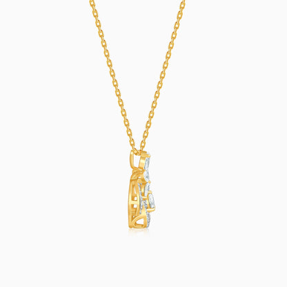 Gold Floral Cluster Lab Grown Diamond Necklace