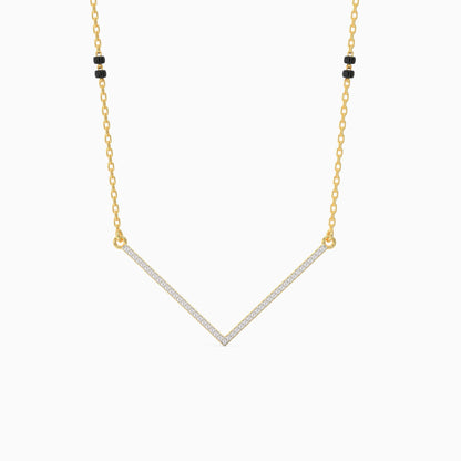 Gold Glossy Diamond Mangalsutra