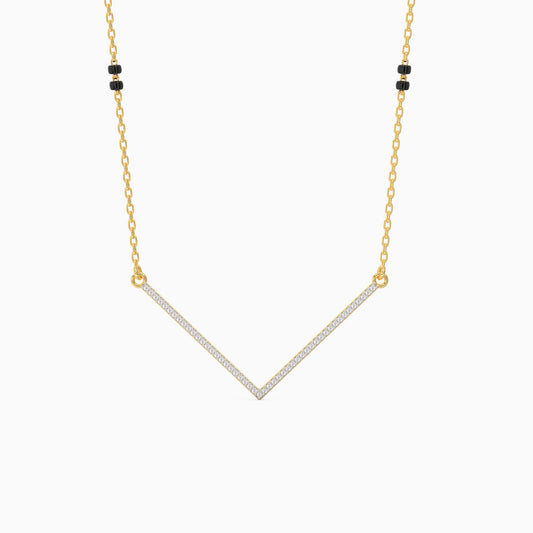 Gold Glossy Diamond Mangalsutra