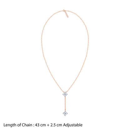 Rose Gold Dangling Amorette Lab Grown Diamond Lariat Necklace