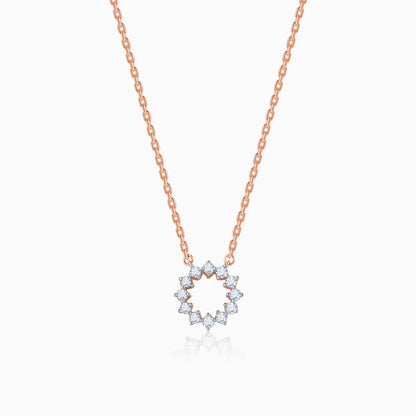 Rose Gold Aureole Diamond Necklace