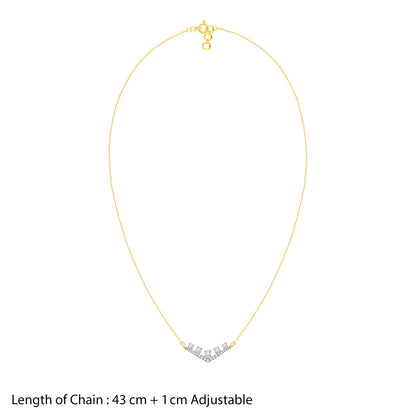 Gold Charming Pentad Diamond Necklace