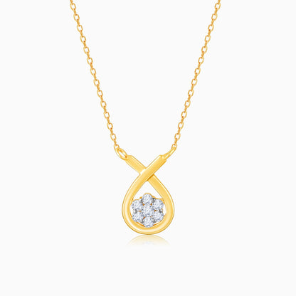 Gold Cradle Knot Diamond Necklace