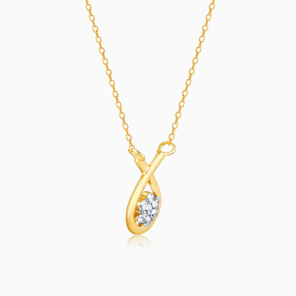 Gold Cradle Knot Diamond Necklace