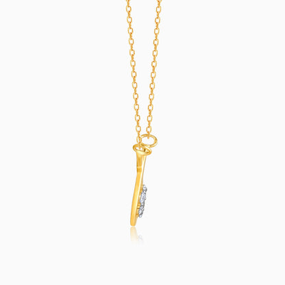 Gold Cradle Knot Diamond Necklace