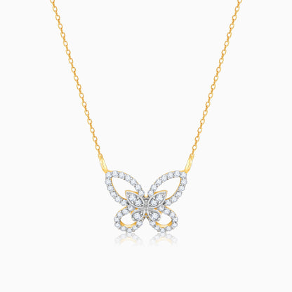 Gold Captivating Butterfly Diamond Necklace
