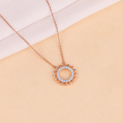 Rose Gold Circle of Grace Lab Grown Diamond Necklace
