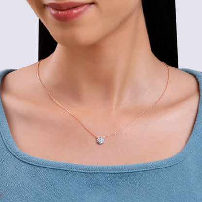 Rose Gold Blooming Flora Lab Grown Diamond Necklace