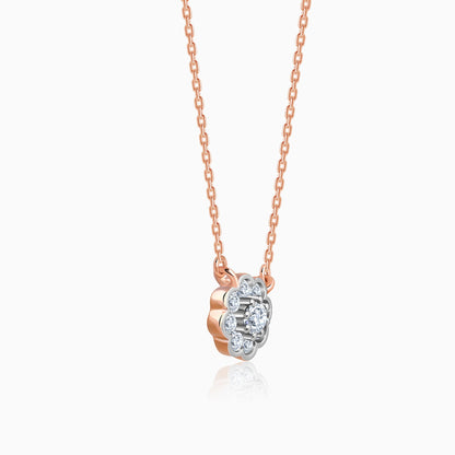 Rose Gold Blooming Flora Lab Grown Diamond Necklace