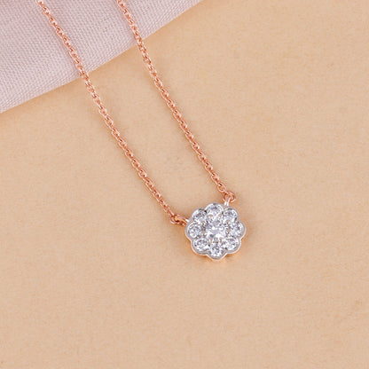Rose Gold Blooming Flora Lab Grown Diamond Necklace